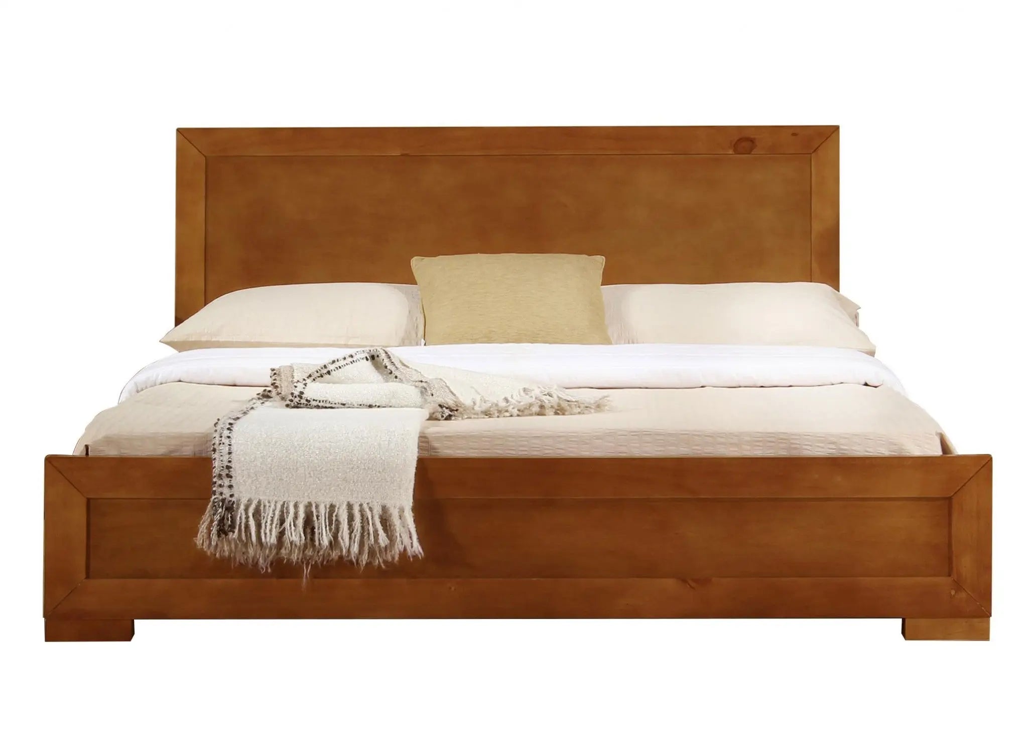 Oak Wood King Bed Frame Homeroots Bed & Bath