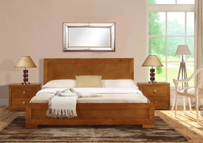 Oak Wood King Bed Frame Homeroots Bed & Bath