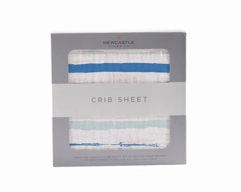 Ocean Stripe Crib Sheet Newcastle Classics