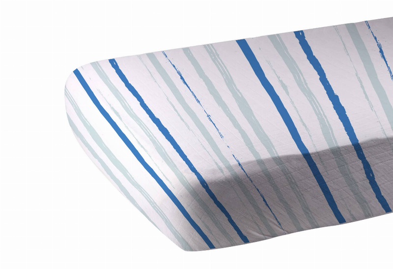 Ocean Stripe Crib Sheet Newcastle Classics
