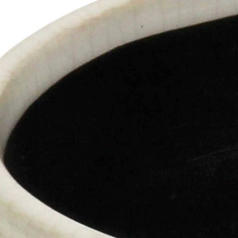 Off White Ceramic 42 Ounce Dotted Round Distressed Pot Planter GreatEagleInc