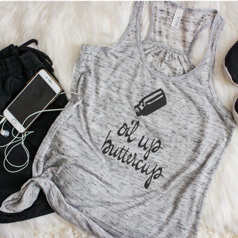 Oil Up Buttercup Ladies Tank Top Dream Team Designs