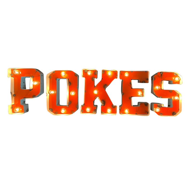 Oklahoma State University "Pokes" Lighted Recycled Metal Wall Decor LRT SALES
