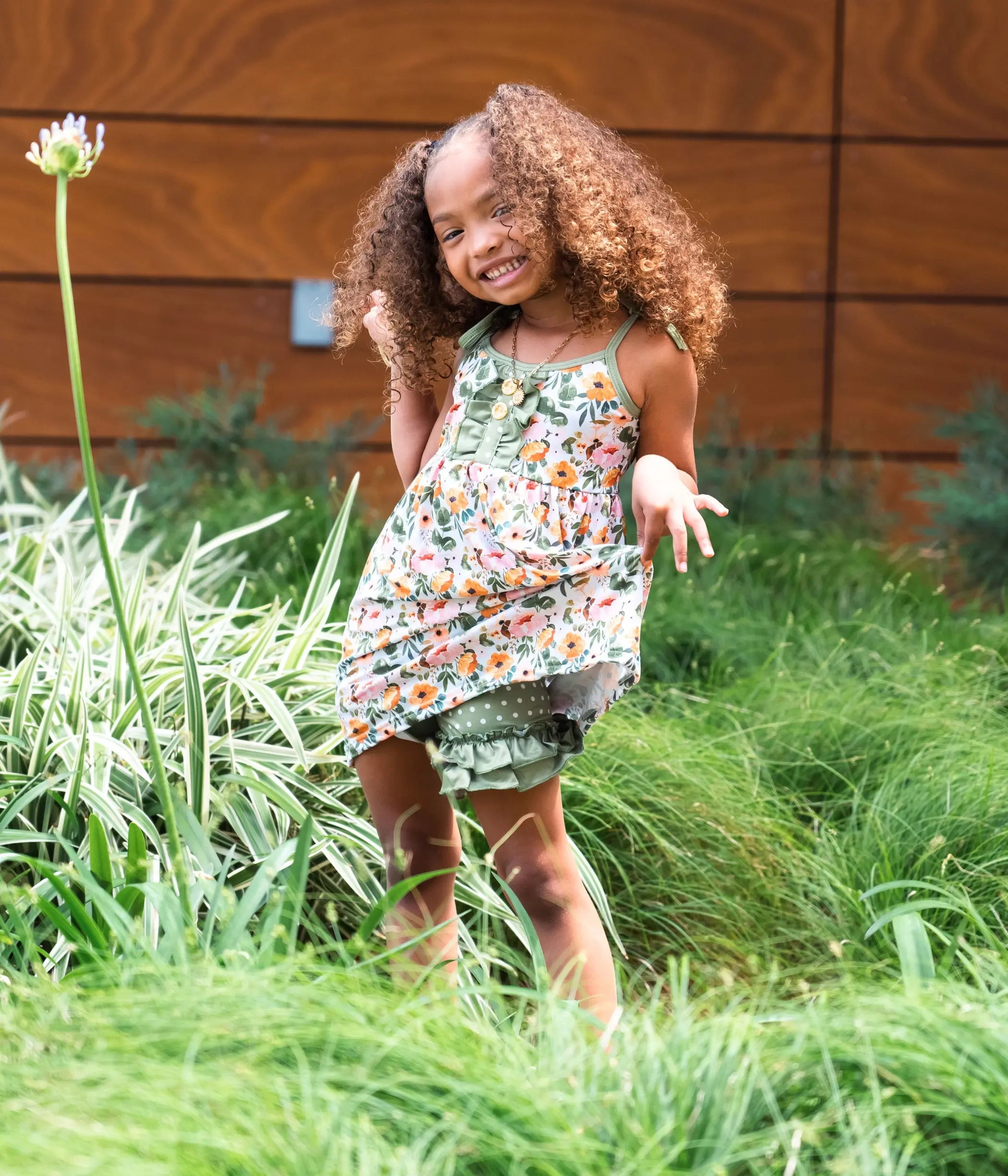 Olive Green Floral Savannah 2 pc Tunic Sell It LLC