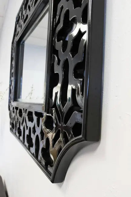 Olivia Glossy Openwork Frame Accent Wall Mirror SBC-LTD