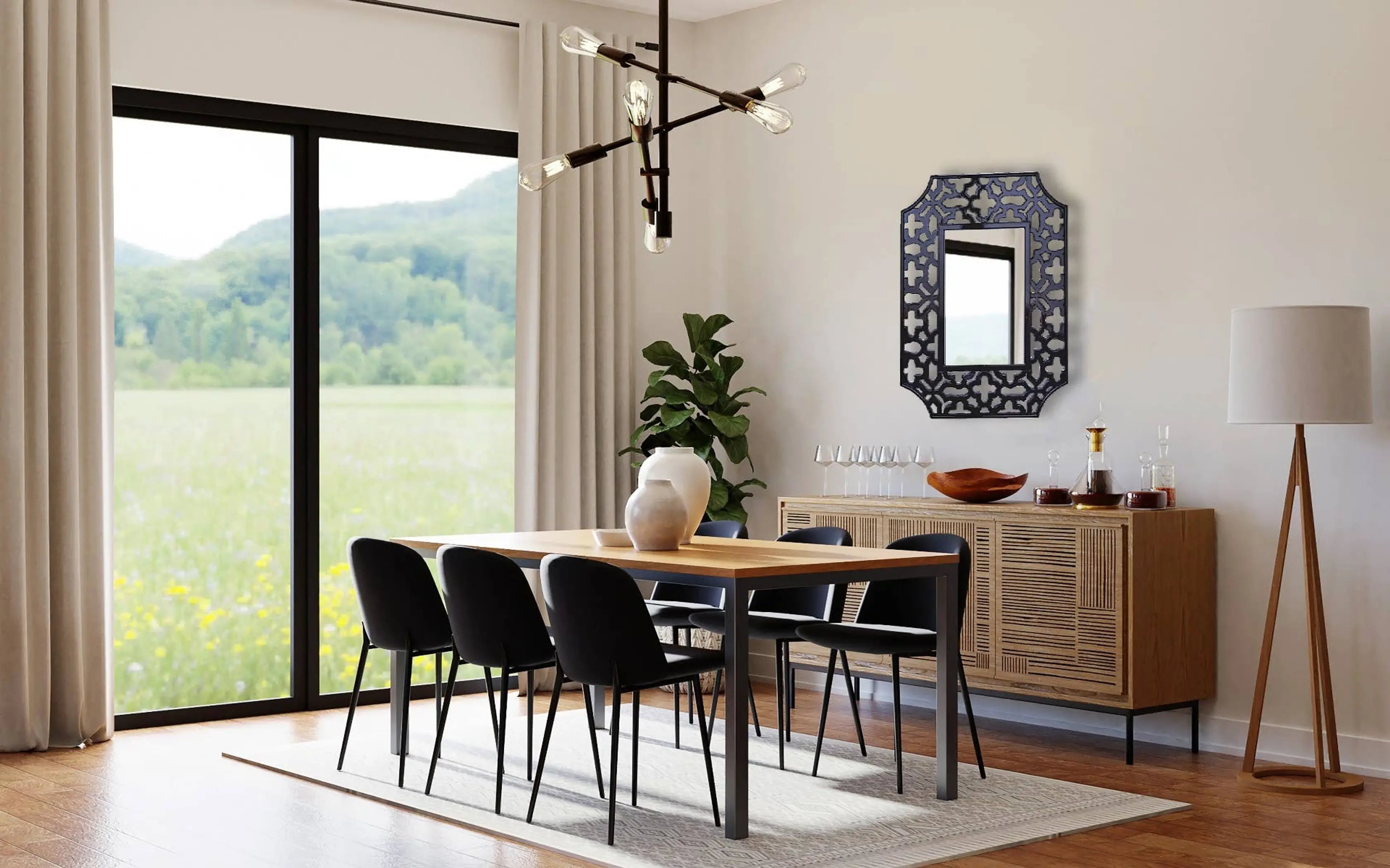 Olivia Glossy Openwork Frame Accent Wall Mirror SBC-LTD