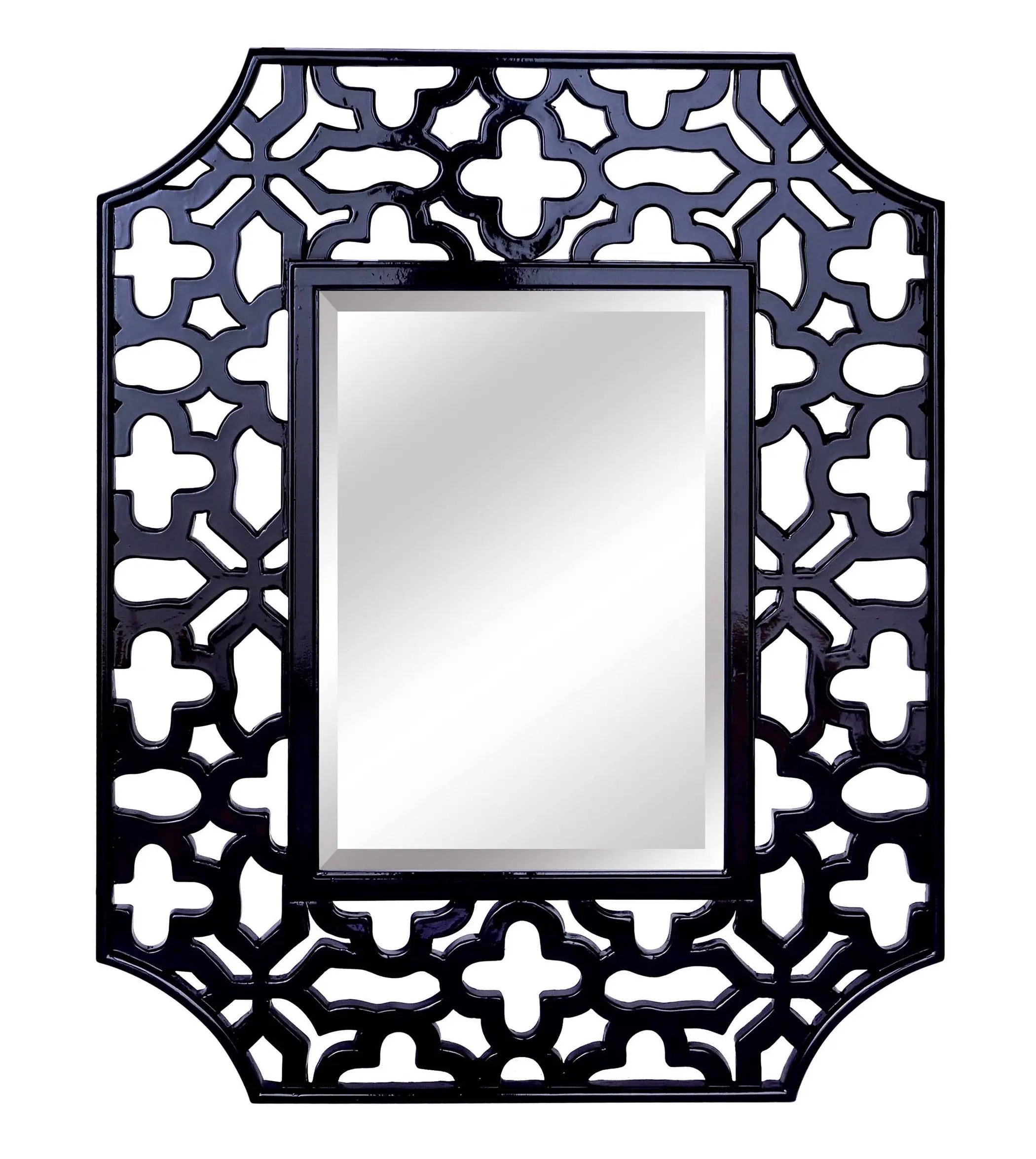 Olivia Glossy Openwork Frame Accent Wall Mirror SBC-LTD