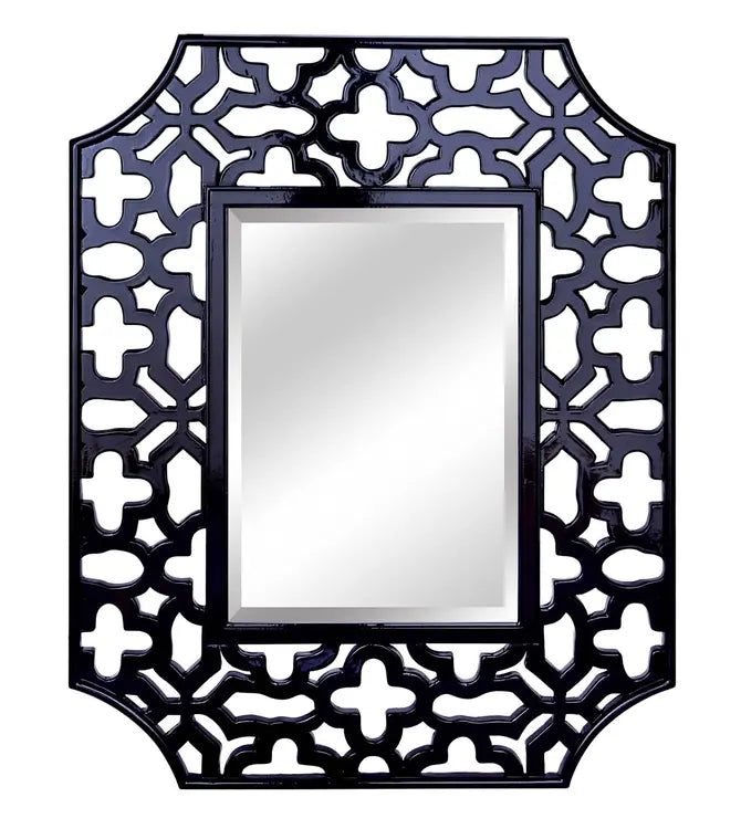 Olivia Glossy Openwork Frame Accent Wall Mirror SBC-LTD