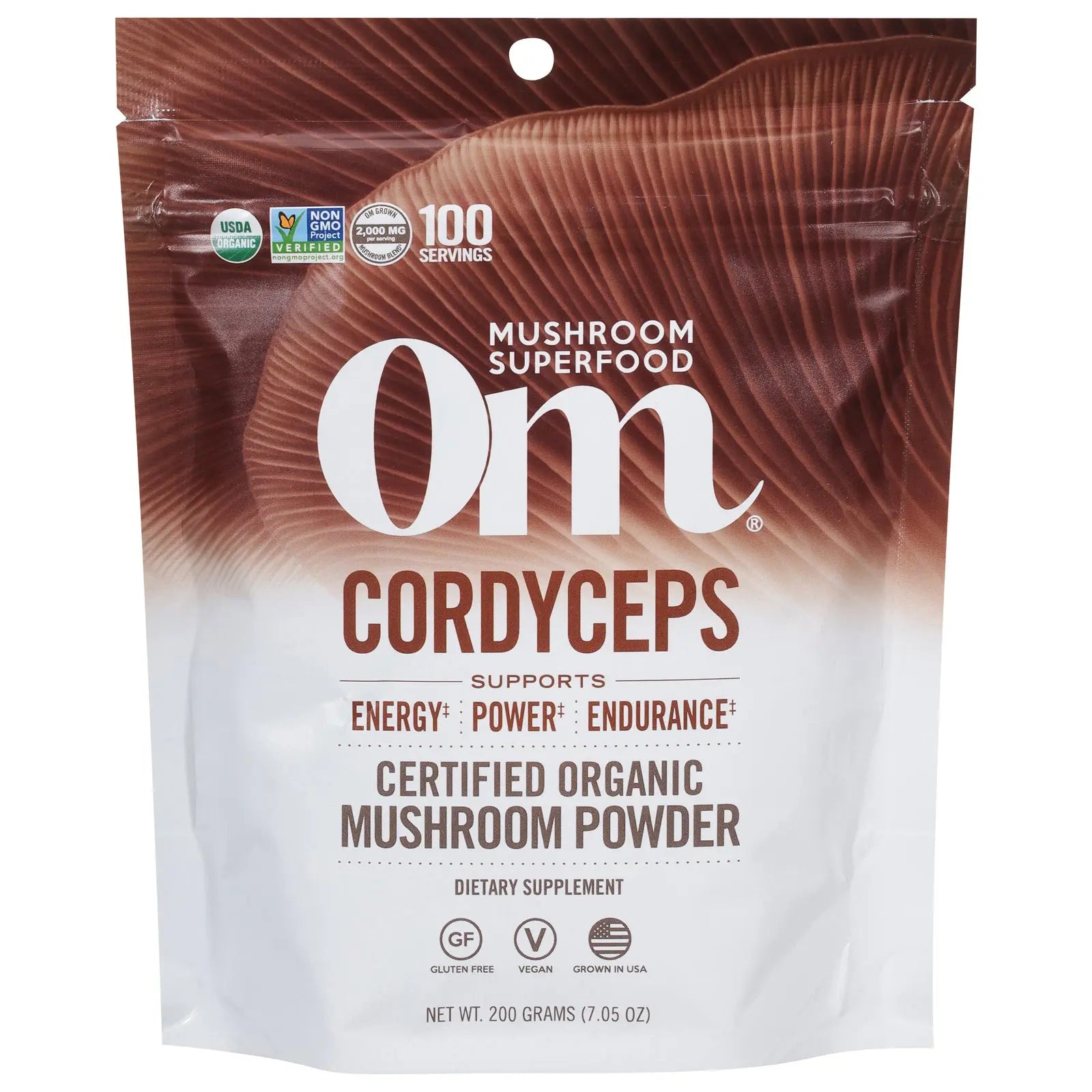 Om - Cordyceps Organic Powder 200grm - 1 Each -7.05 Oz Om