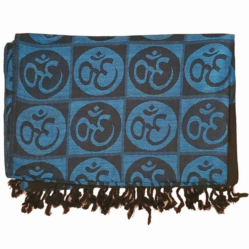 Om Meditation Symbol Handwoven Tassel Scarf Wild Lotus