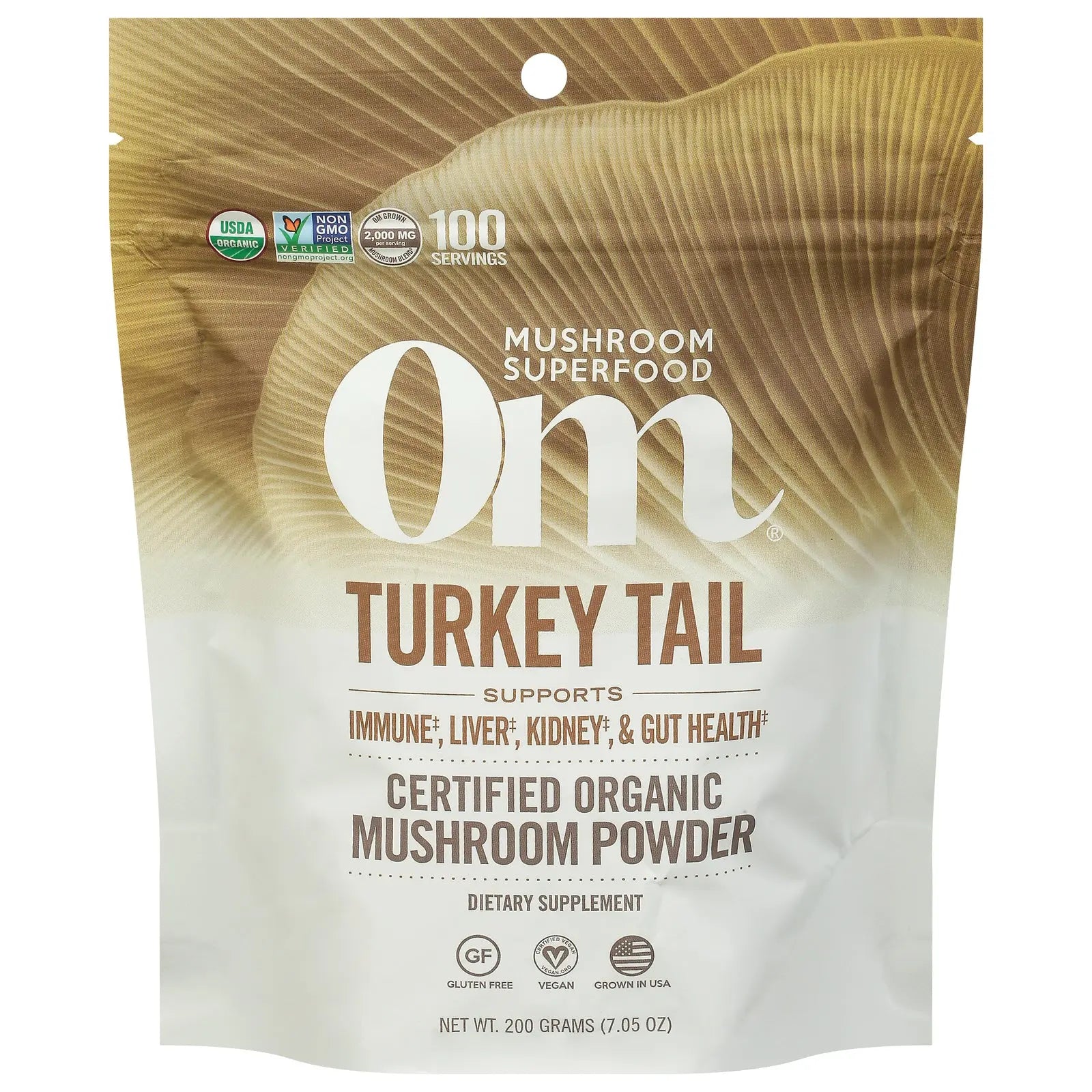 Om - Turkey Tail Organic Powder 200gr - 1 Each -7.05 Oz Om