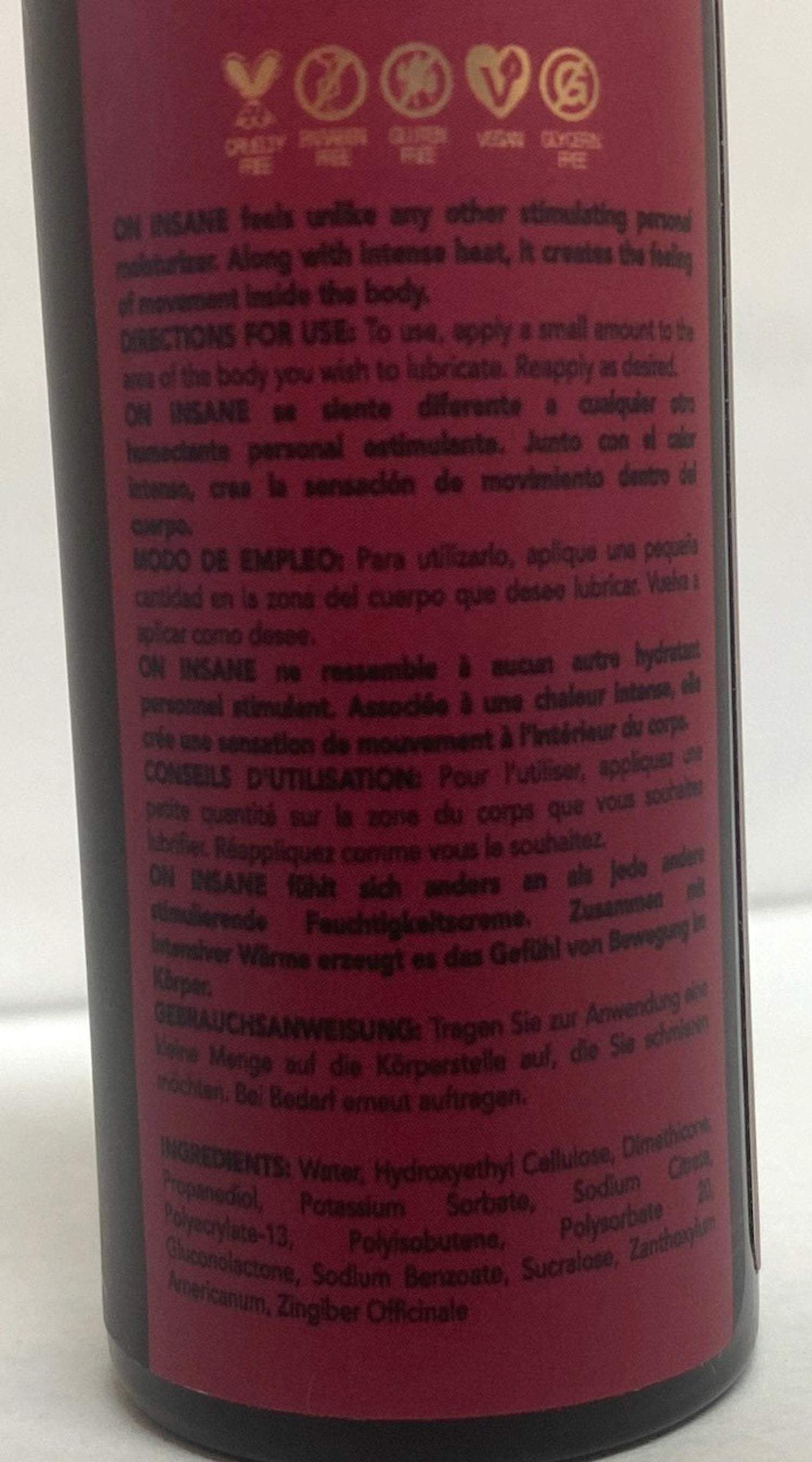 On Insane Ultra-Stimulating Glide Cherry Pop 2oz-57ml Bottle - GreatEagleInc
