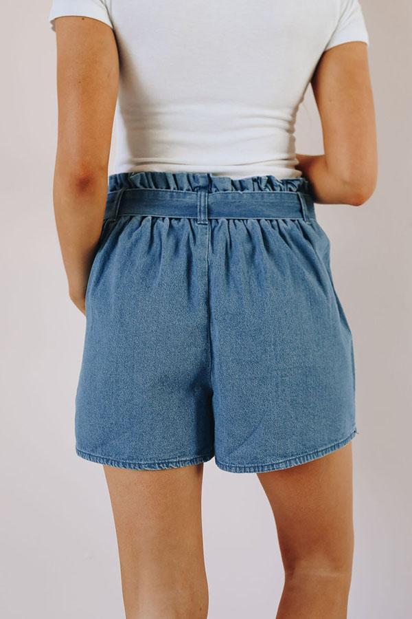 On The Edge Denim Wrap Skort Stay Warm in Style