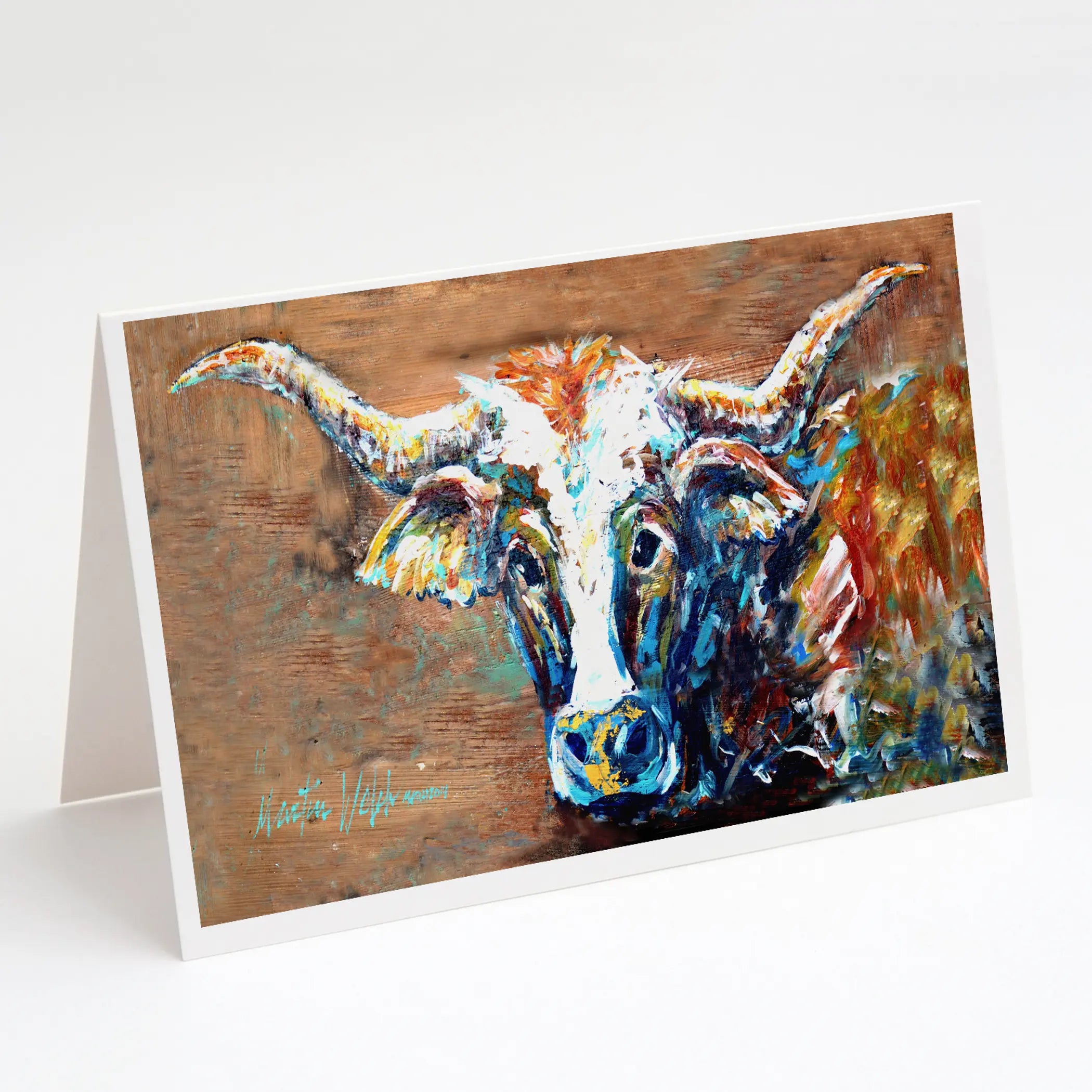 On the Loose Brown Cow Greeting Cards Pack of 8 Caroline's Treasures