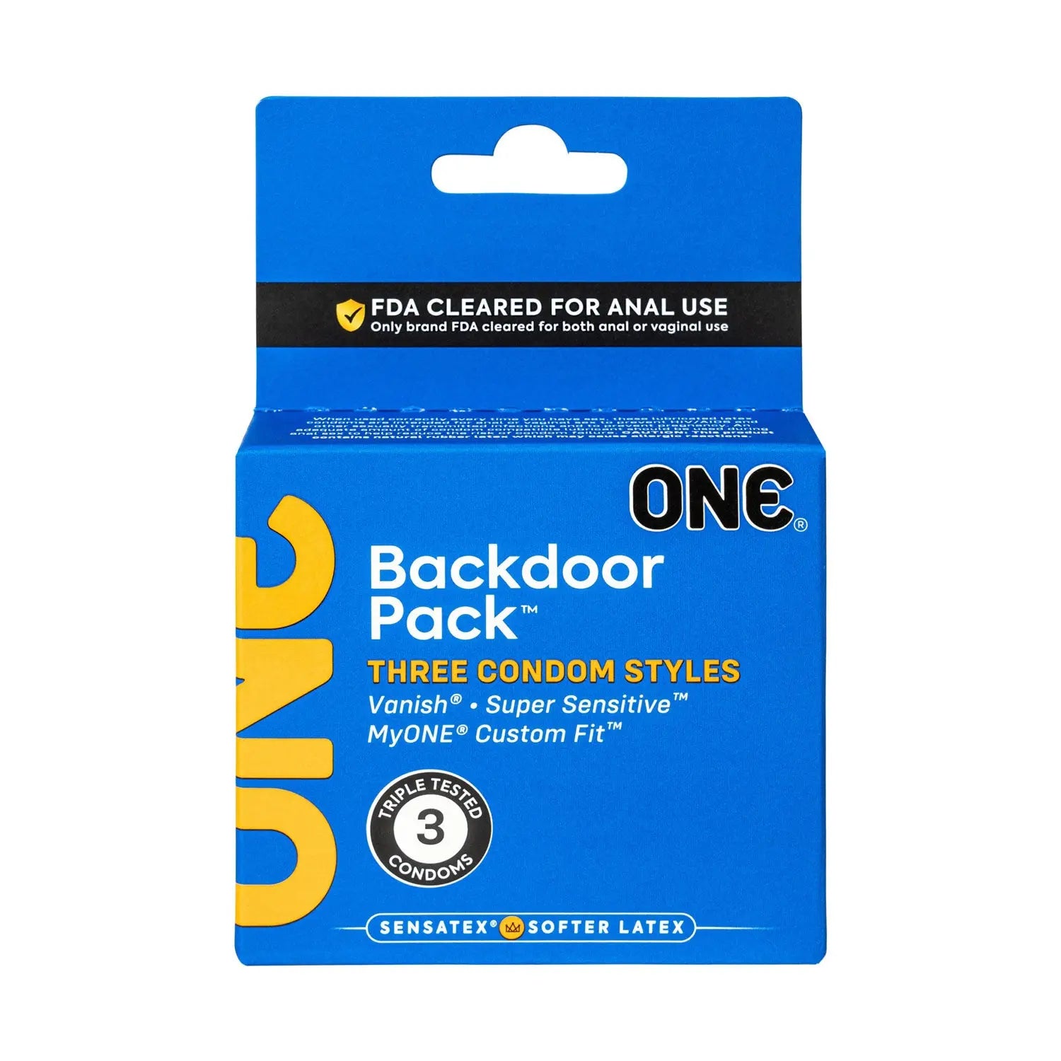 One Backdoor 3 Count Condoms Paradise Marketing