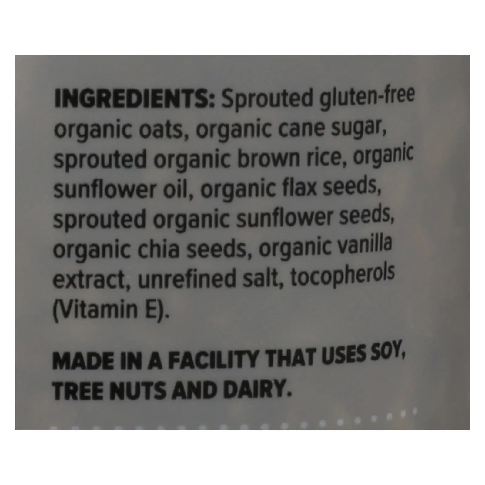 One Degree Organic Foods Sprouted Oat Granola - Vanilla Chia - Case Of 6 - 11 Oz. One Degree Organic Foods