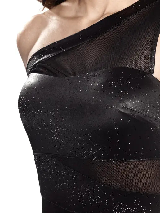 One Shoulder Dress Black Metallic Raul E New York