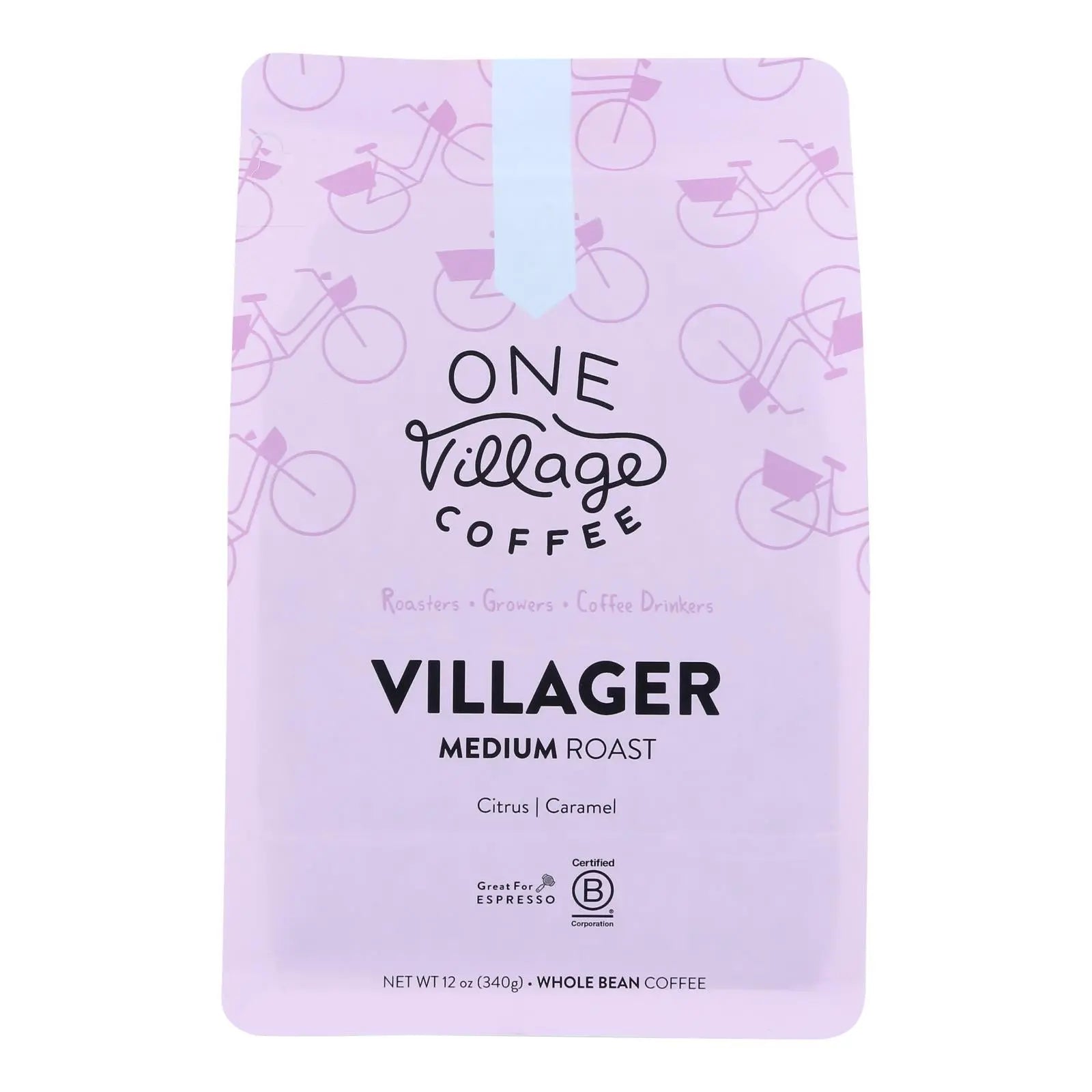 One Village Coffee - Coffee Villager Medium Whole Bean - Case Of 6-12 Oz One Village Coffee