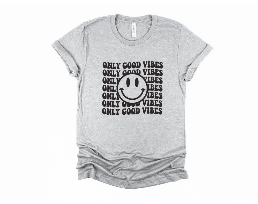 Only Good Vibes Shirt Smiley Face Shirt | 90s Shirt Stiles Tee