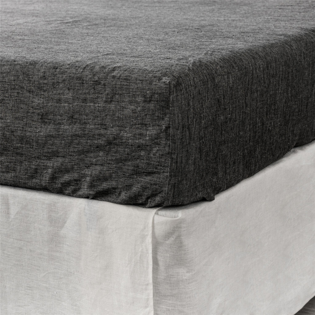 Onyx Linen California King Fitted Sheet Homeroots Bed & Bath