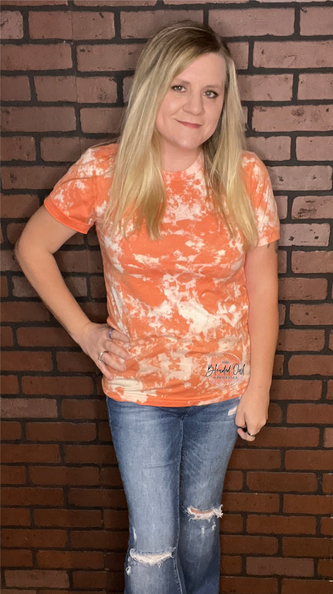 Orange Acid Wash Bleached Blank Tee The Blended Owl