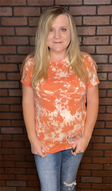 Orange Acid Wash Bleached Blank Tee The Blended Owl