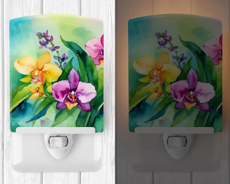 Orchids Ceramic Night Light Caroline's Treasures