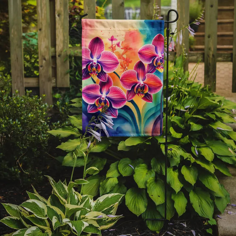 Orchids in Color Garden Flag Caroline's Treasures