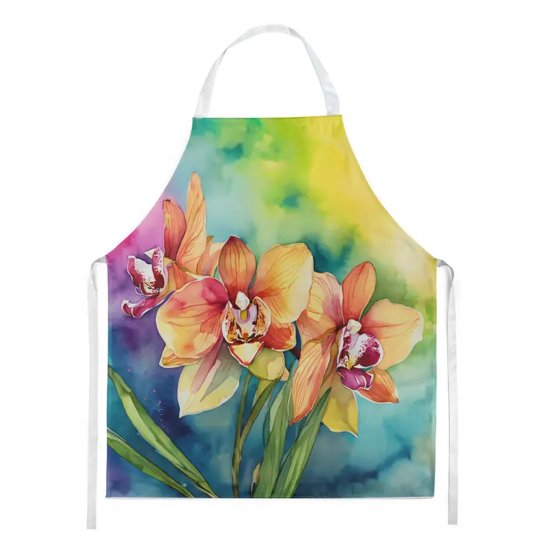 Orchids in Watercolor Apron Caroline's Treasures