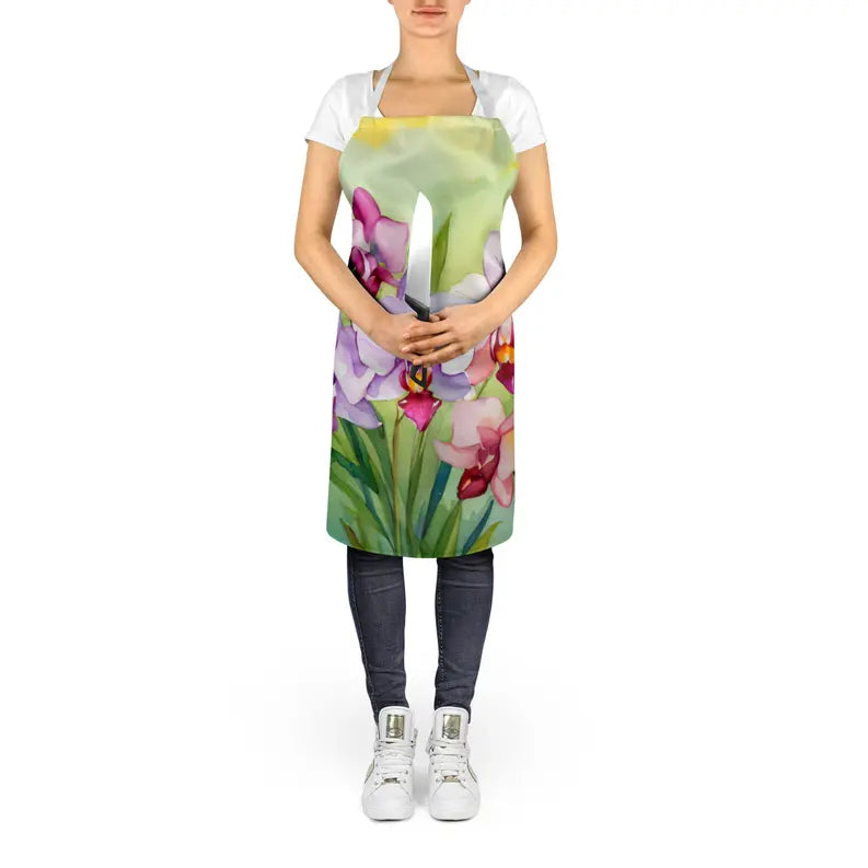 Orchids in Watercolor Apron Caroline's Treasures
