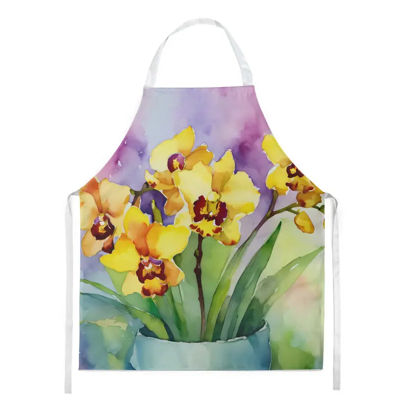 Orchids in Watercolor Apron Caroline's Treasures
