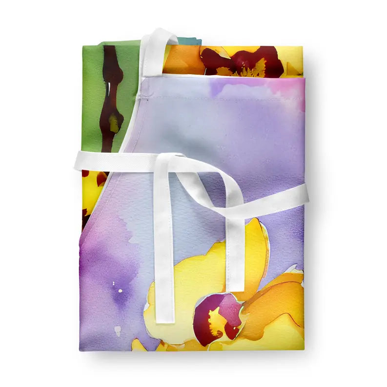 Orchids in Watercolor Apron Caroline's Treasures