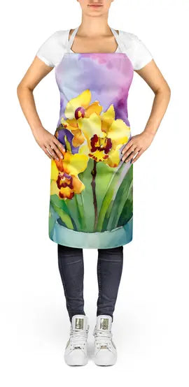 Orchids in Watercolor Apron Caroline's Treasures