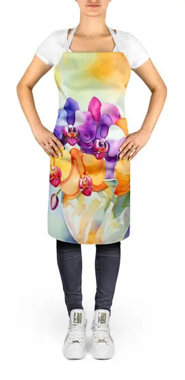 Orchids in Watercolor Apron Caroline's Treasures