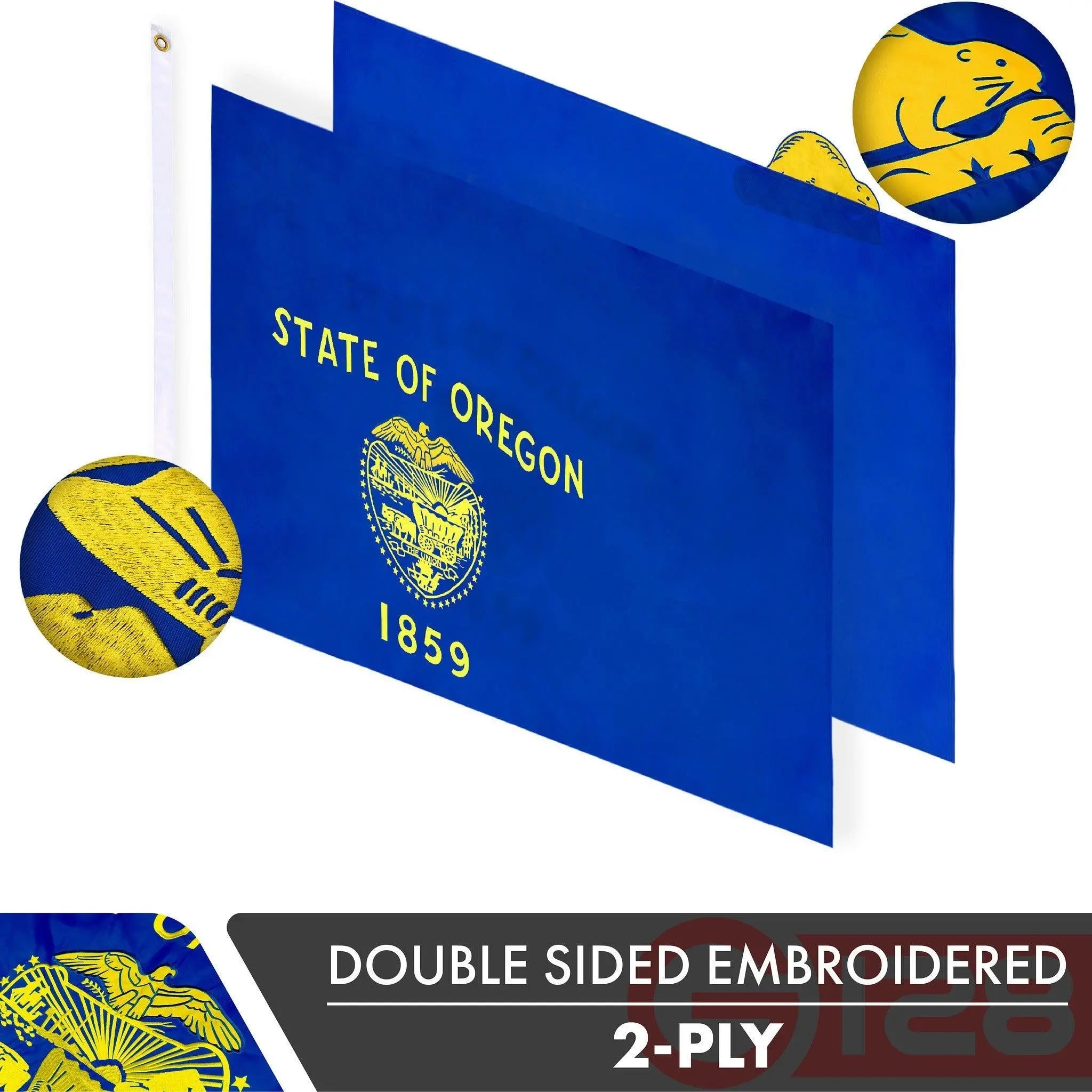 Oregon OR State Flag 3x5 Ft 10-Pack Double-sided Embroidered Polyester By G128 G128