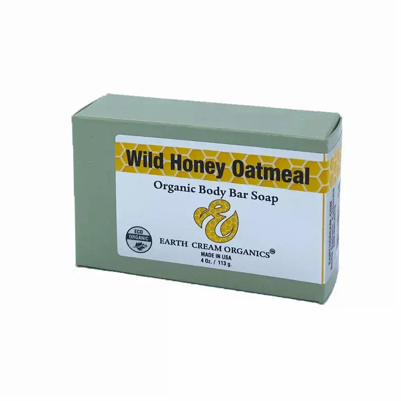 Organic Body Bar Soap, Wild Honey Oatmeal 3 pack Earth Cream Organics