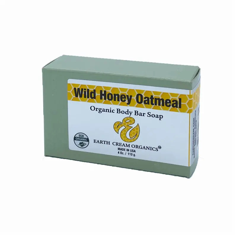 Organic Body Bar Soap, Wild Honey Oatmeal 3 pack Earth Cream Organics