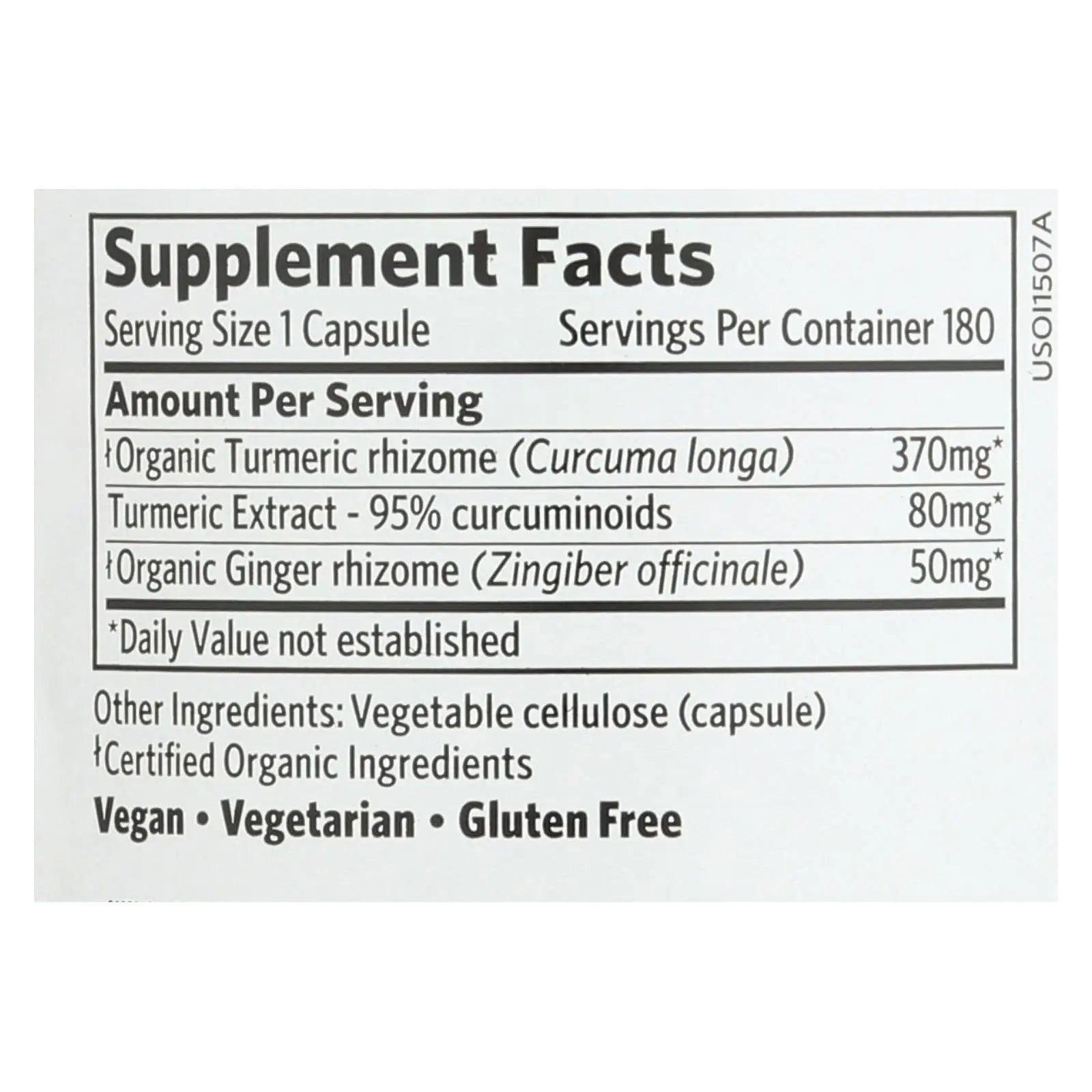 Organic India Usa Whole Herb Supplement, Tumeric  - 1 Each - 180 Vcap Organic India