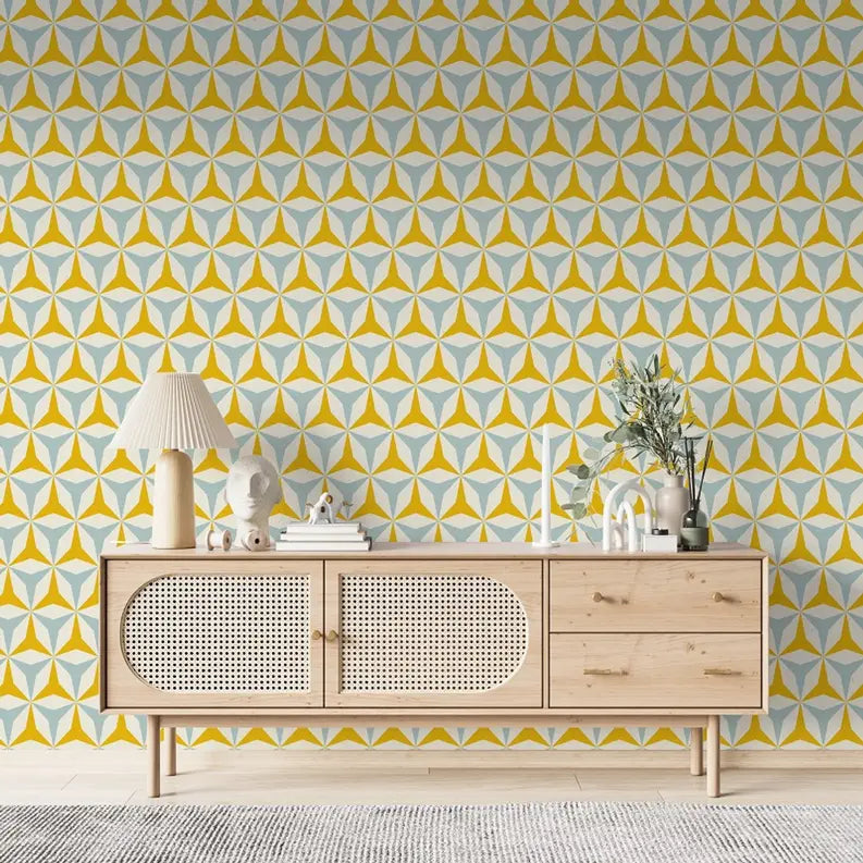 Origami' Mid-Century Geometric Peel & Stick Wallpaper SBC-LTD