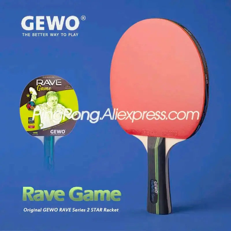 Original-GEWO-RAVE-GAME-2-Star-Table-Tennis-Racket-Pre-assembled-Ping-Pong-Bat-FreeDropship-335245660