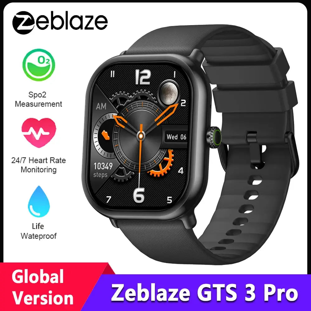 Original Zeblaze GTS 3 Pro Smartwatch 1.97" AMOLED HD Display HiFi Voice Calling SpO2 Health Monitor Sport Smart Watch Men Women GreatEagleInc