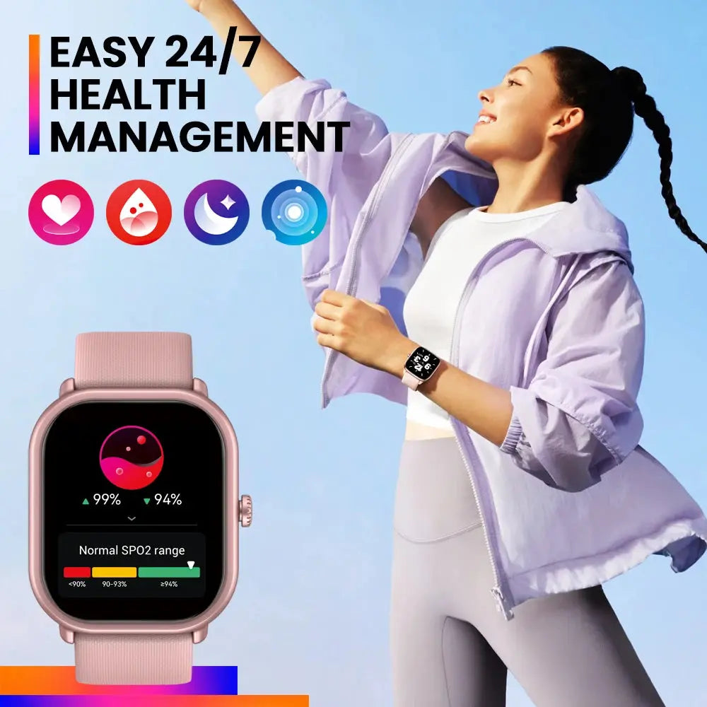 Original Zeblaze GTS 3 Pro Smartwatch 1.97" AMOLED HD Display HiFi Voice Calling SpO2 Health Monitor Sport Smart Watch Men Women GreatEagleInc