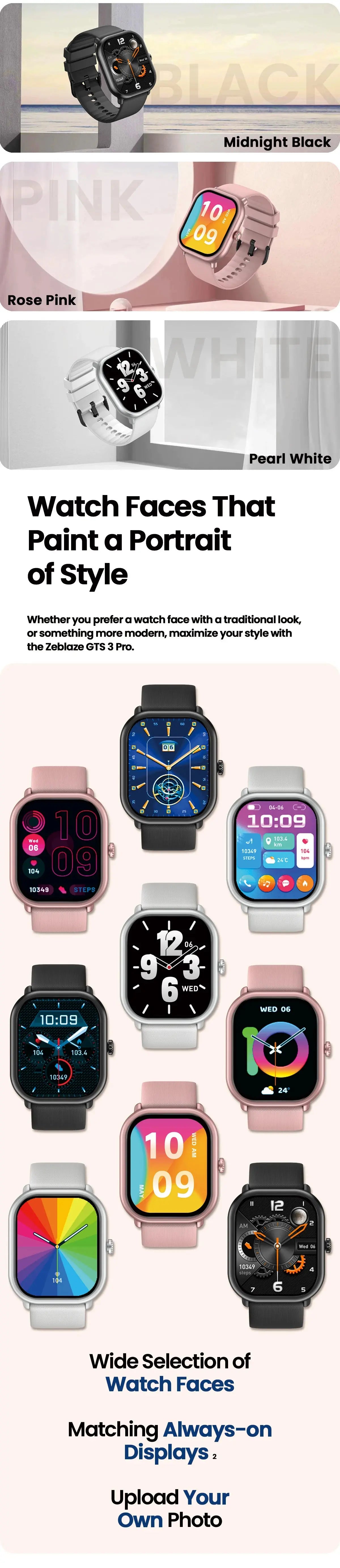 Original Zeblaze GTS 3 Pro Smartwatch 1.97" AMOLED HD Display HiFi Voice Calling SpO2 Health Monitor Sport Smart Watch Men Women GreatEagleInc