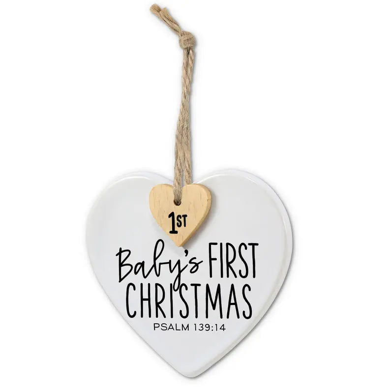 Ornament Heart Tag Baby's 1St Christmas Dicksons Inc