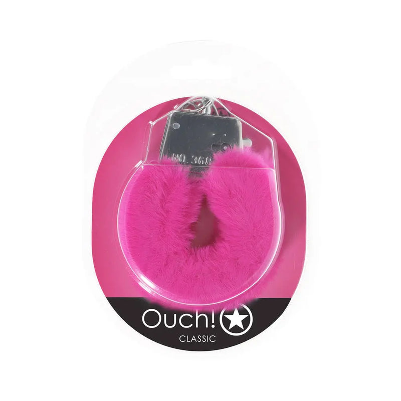 Ouch! Classic Fluffy Handcuffs Pink - GreatEagleInc