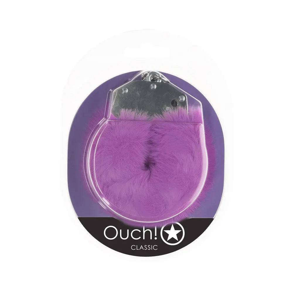 Ouch! Classic Fluffy Handcuffs Purple - GreatEagleInc
