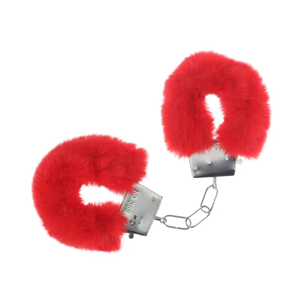 Ouch! Classic Fluffy Handcuffs Red - GreatEagleInc