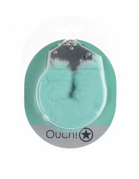 Ouch! Heavy Duty Fluffy Handcuffs - Powder Green SHOTS AMERICA