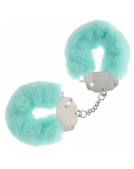 Ouch! Heavy Duty Fluffy Handcuffs - Powder Green SHOTS AMERICA