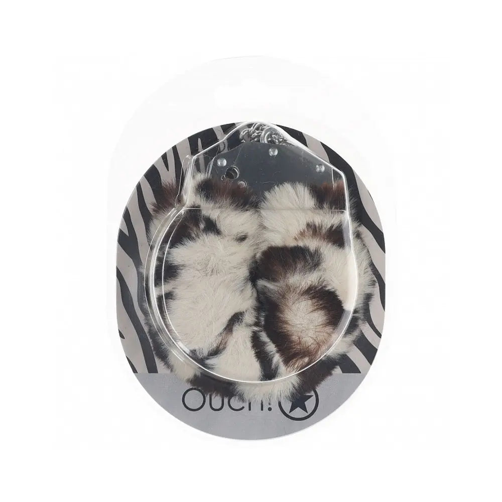 Ouch! Heavy-Duty Fluffy Handcuffs Snow Leopard Shots